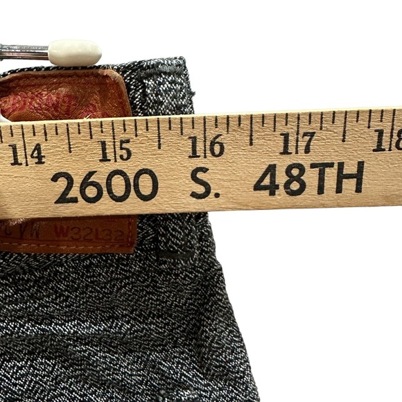 Full Count 1110- CVW Slim Straight Denim Selvedge 32 X 32 Black White Marbled - Picture 6 of 10